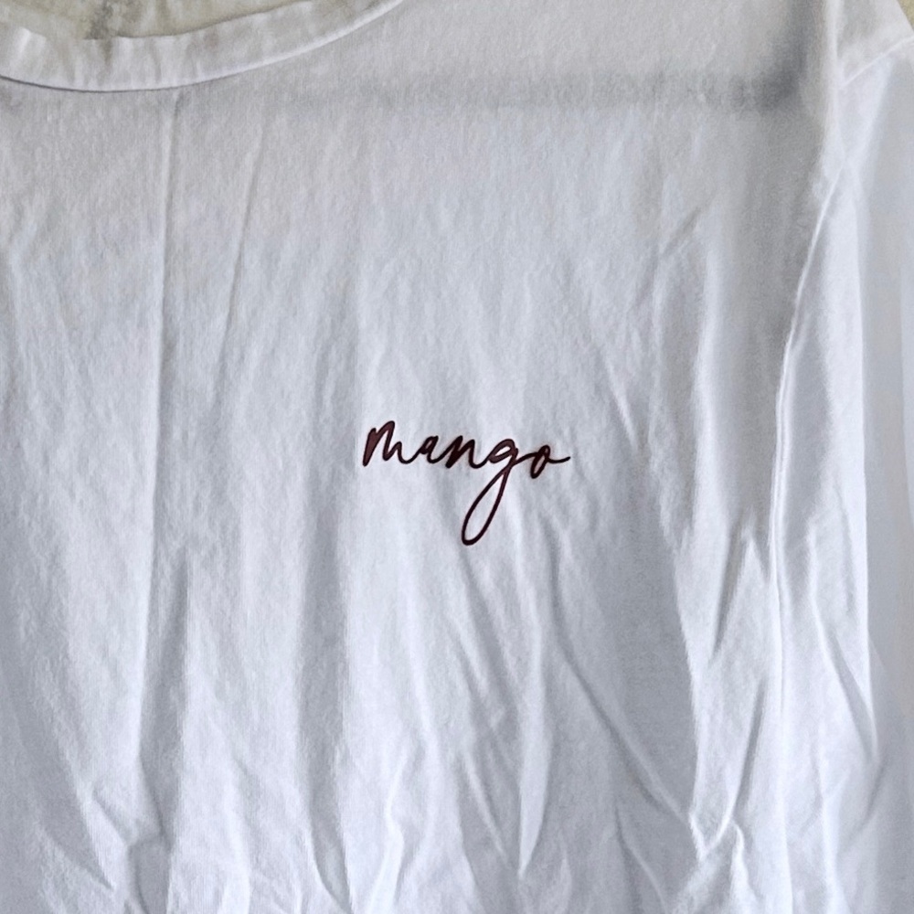 Mango White T-shirt Top Size M